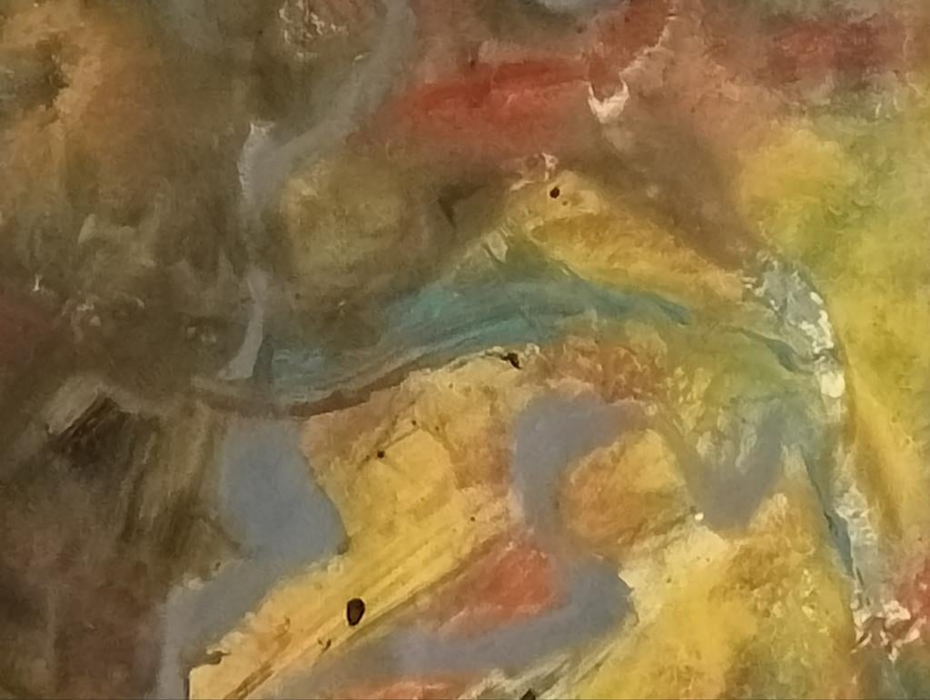 Abstracte compositie olieverf op los doek 20e eeuw, Ophalen of Verzenden