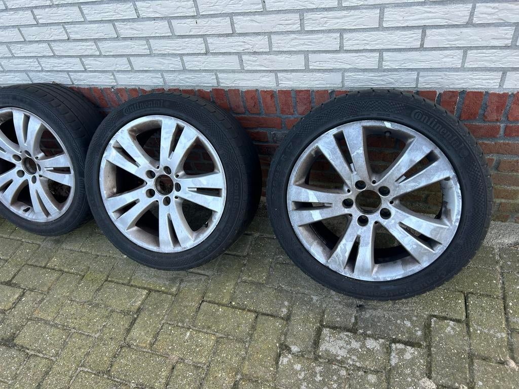 Mercedes cklasse 204 velgenset + banden, Auto-onderdelen, Banden en Velgen, Gebruikt, Banden en Velgen, 17 inch, Ophalen of Verzenden
