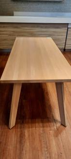 Massief eiken eettafel., Ophalen, Gebruikt, Eikenhout, 50 tot 100 cm