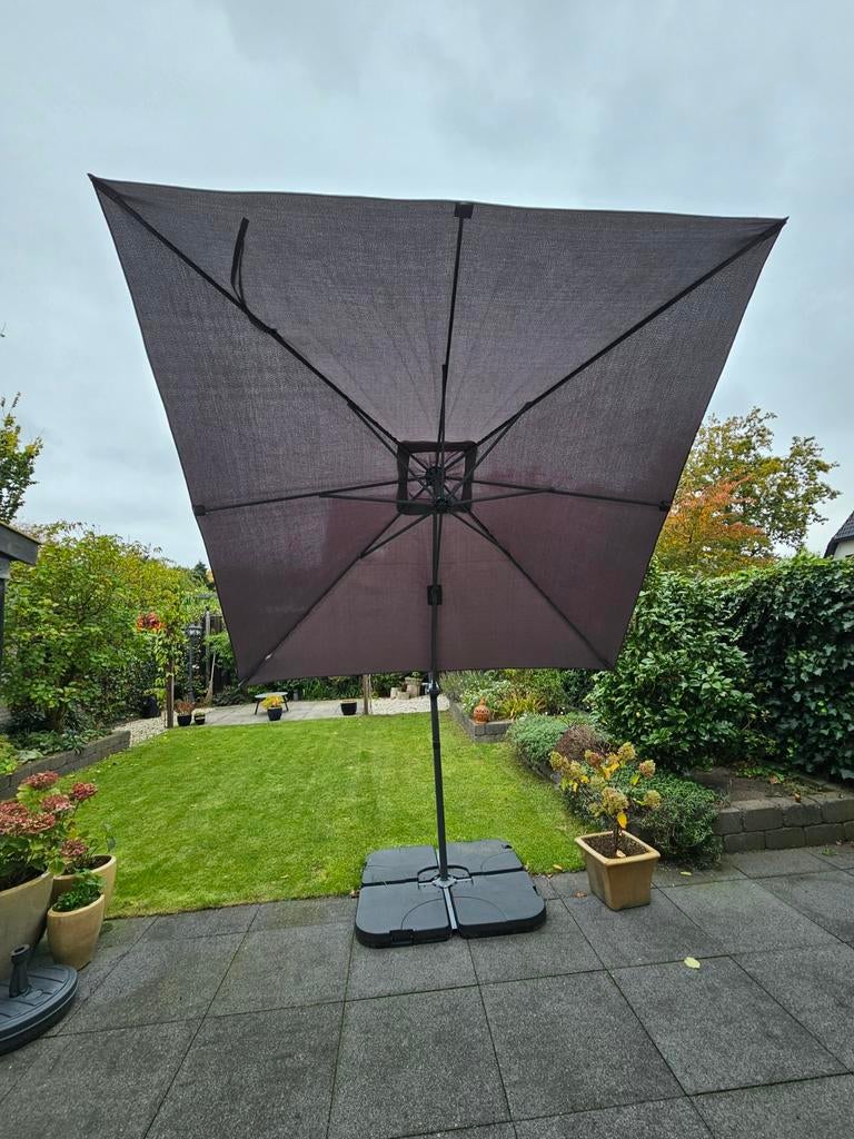 Zweefparasol met voet, Ophalen, Zo goed als nieuw, Zweefparasol, Verstelbaar