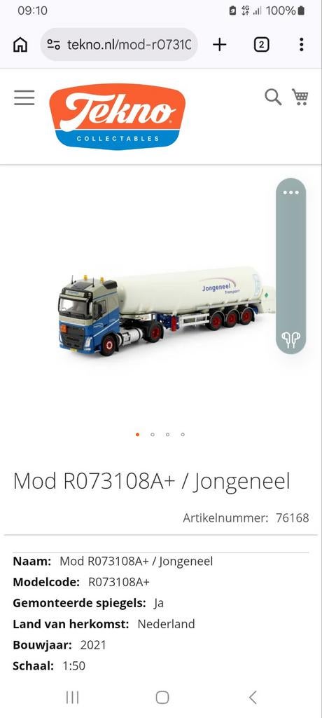 Tekno volvo jongeneel gezocht, Ophalen of Verzenden, Zo goed als nieuw, Bus of Vrachtwagen, Tekno