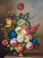 Prachtig bloemstilleven - olieverf op doek (60x90cm), Antiek en Kunst, Ophalen of Verzenden