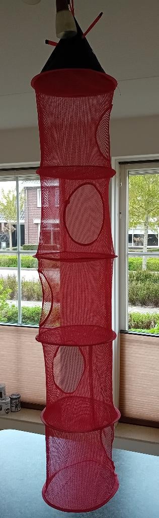 Hangende Opberger - 5 vakken - opvouwbaar - rood, Ophalen of Verzenden, Zo goed als nieuw