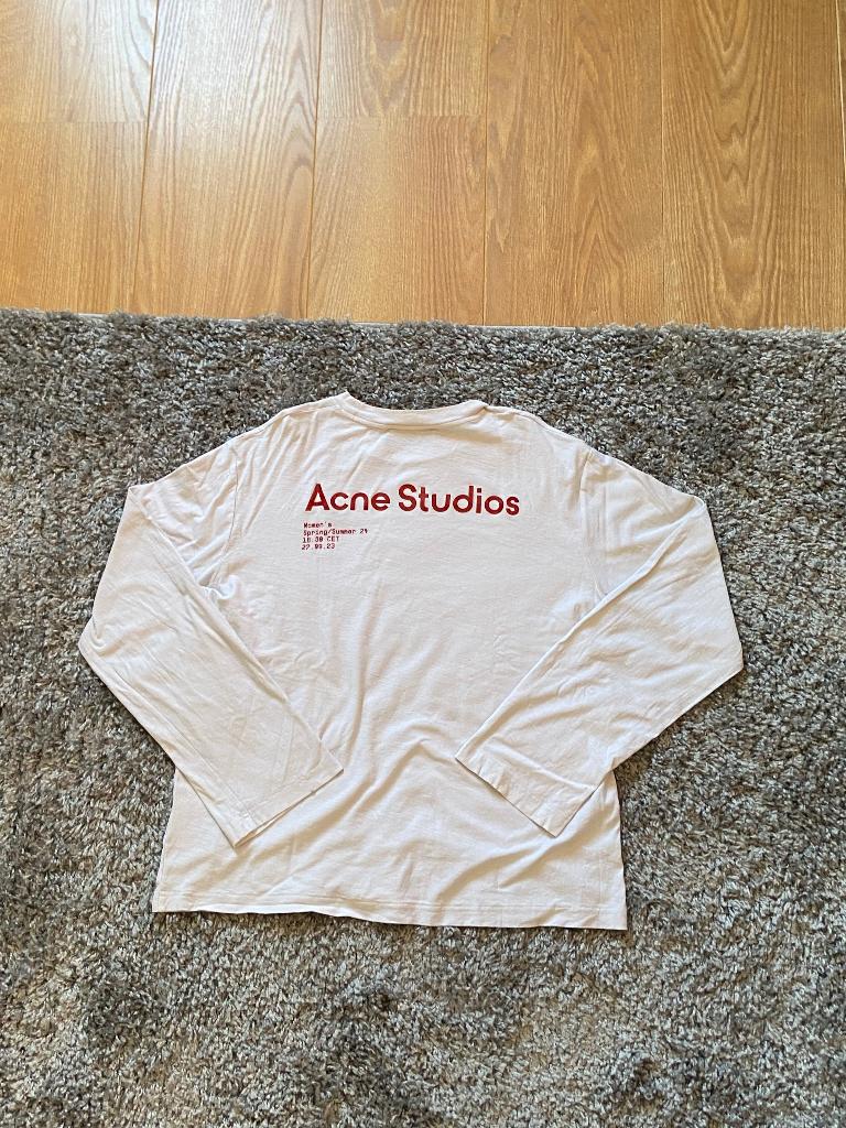 Acne Studios Longsleeve Wit met Rode Details in Maat S, Acne Studios, Wit, Ophalen of Verzenden, Zo goed als nieuw
