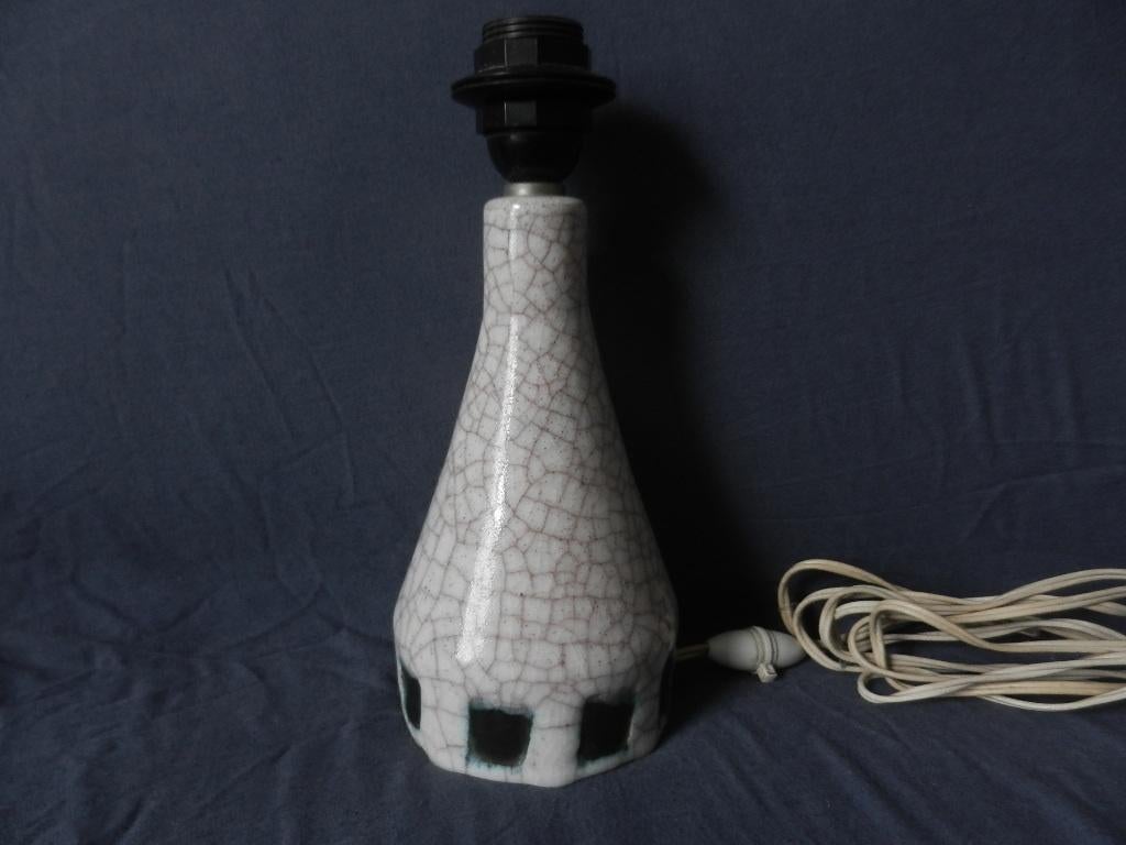 Fraaie lampvoet met craquele glazuur Groeneveldt h. 22,7 cm., Ophalen of Verzenden