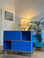Blauwe ladenkast Blauw, Ophalen, Gebruikt, 100 tot 150 cm, Eikenhout