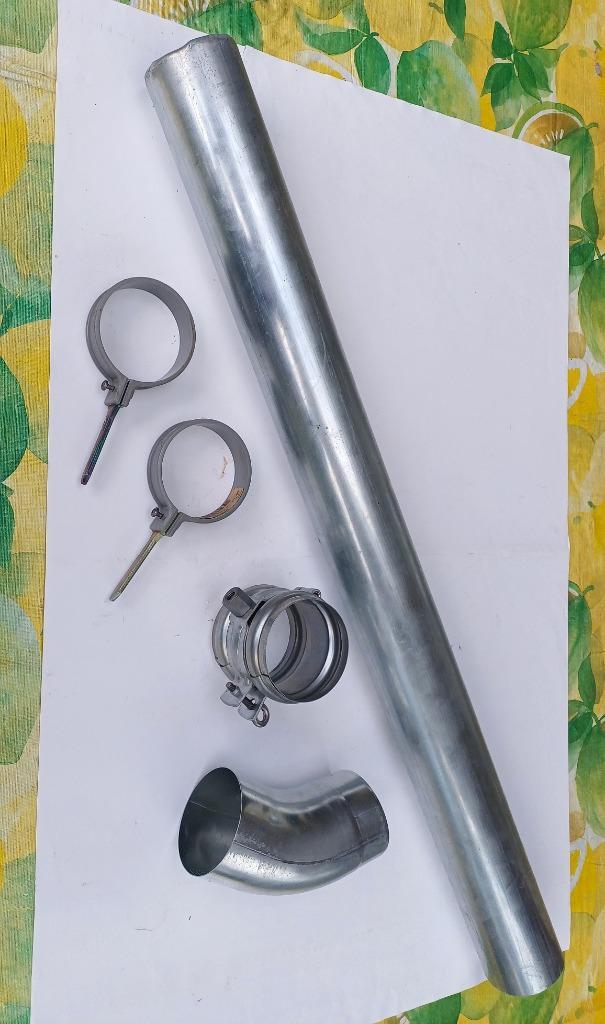 Zinken regenwaterpijp plus hulpstukken, Doe-het-zelf en Verbouw, Buizen en Afvoer, Nieuw, Dakgoot, Zink, Minder dan 2 meter, 80 mm of meer