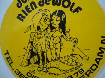 sticker oud Rien de Wolf strip jaren 70 dump camping retro beschikbaar voor biedingen