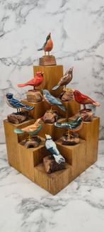 Vintage houten handgemaakte en beschilderde vogeltjes, vogel, Verzamelen, Dierenverzamelingen, Vogel, Ophalen of Verzenden, Zo goed als nieuw