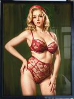 [Poster in Frame] Sexy Red Lingerie Leger Girl WW2 Pin up, Verzamelen, Militaria | Tweede Wereldoorlog, Verzenden, Amerika, Foto of Poster