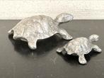 Oud Tin Schildpad beeldjes miniatuur 3/4.5 cm, Antiek en Kunst, Ophalen of Verzenden