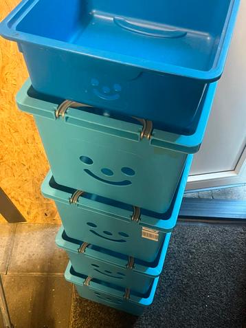 Iris Ohyama Smile Opbergbakken 4x 32L +1 kleine ikea kallax beschikbaar voor biedingen