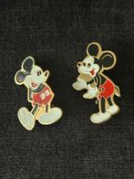 Mickey en Mini Mouse metalen broche, jaren 80, Ophalen of Verzenden, Nieuw, Overige kleuren, Broche