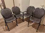 4 eetkamerstoelen te koop in de kleur antraciet, Ophalen, Zo goed als nieuw, Grijs