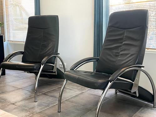 Relax fauteil Ingmar Relling, Huis en Inrichting, Fauteuils, Gebruikt, Leer, Metaal, 50 tot 75 cm, 100 tot 125 cm, Ophalen