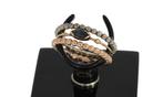 Aanschuif ringen 14k goud set saffier bol zilver fraai dames