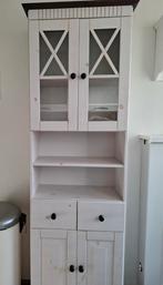 Witte buffetkast met glazen deuren, Huis en Inrichting, Kasten | Vitrinekasten, Ophalen of Verzenden