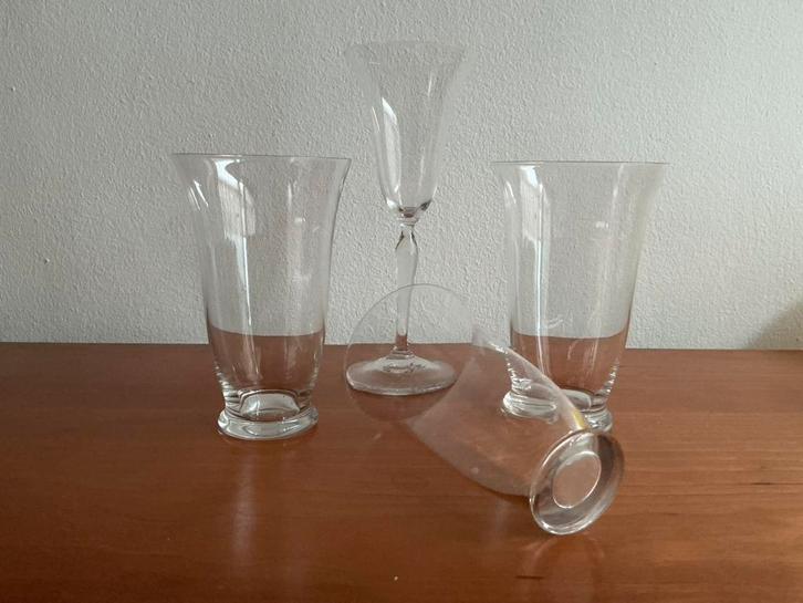 A.D.Copier: vier glazen Romanda servies Leerdam 1924, Antiek en Kunst, Antiek | Glas en Kristal, Ophalen of Verzenden