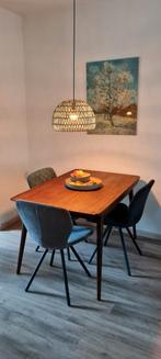 Retro scandinavische eettafel, Huis en Inrichting, Tafels | Eettafels, 50 tot 100 cm, 100 tot 150 cm, Gebruikt, Rechthoekig
