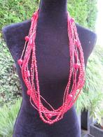 RODE KETTING met glaskralen kan enkel en dubbel gedr. worden, Ophalen of Verzenden, Nieuw, Rood, Overige materialen