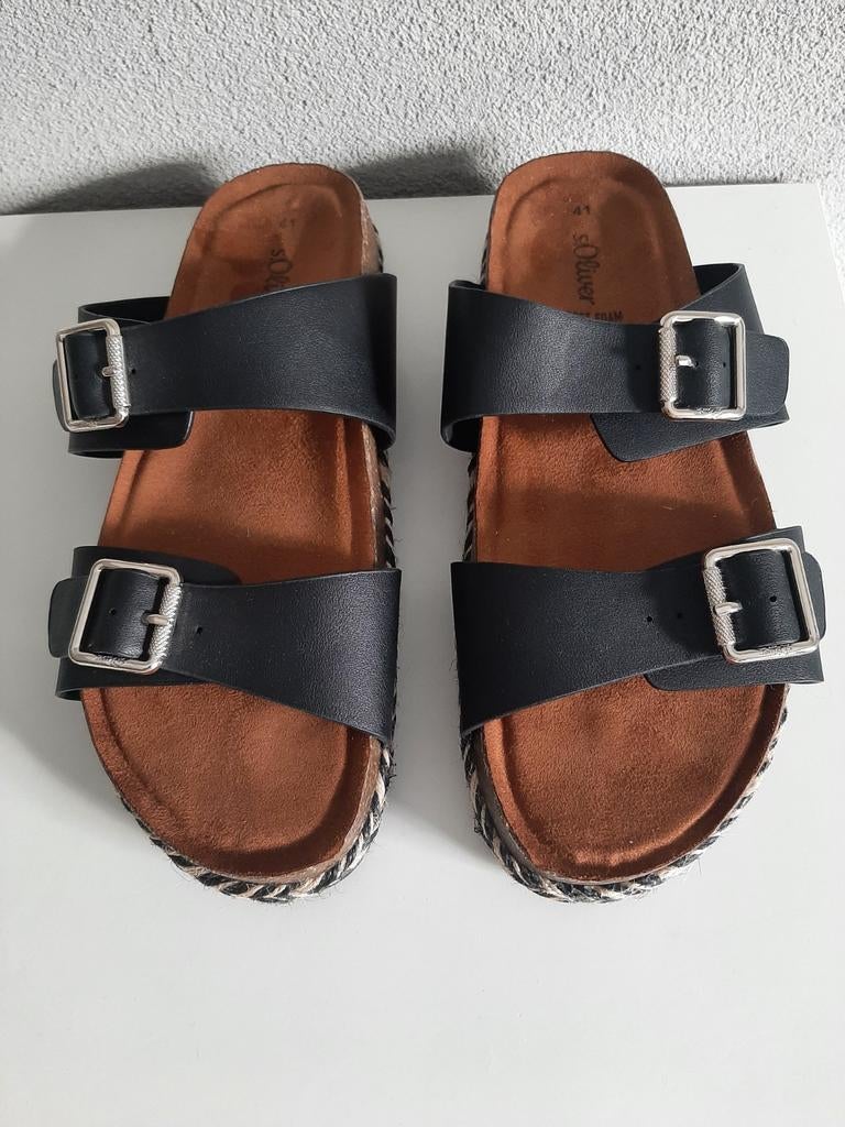 s.Oliver zwarte slippers/sandalen maat 41 nieuw!, Slippers, Zwart, Nieuw, Ophalen of Verzenden