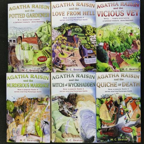 6x Boeken Agatha Raisin: M.C. Beaton (2004-2006), Boeken, Detectives, Gelezen, Ophalen of Verzenden