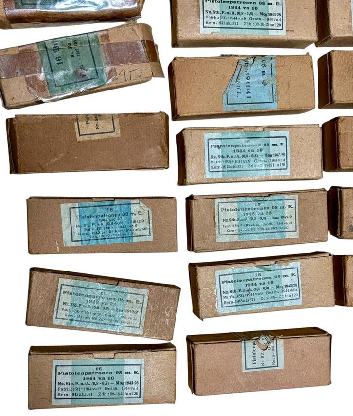 Lege 9mm P08 Patroon Doosjes - WO2 Duits, Verzamelen, Militaria | Tweede Wereldoorlog, Overige soorten, Hulzen of Bodemvondsten