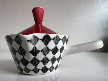 Vintage Rörstrand Red Top Sauskom + Deksel Marianne Westman beschikbaar voor biedingen