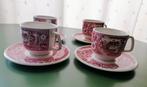 Teadrinker rose BOCH, 4 kop en schotels, Antiek en Kunst, Antiek | Servies los, Ophalen of Verzenden