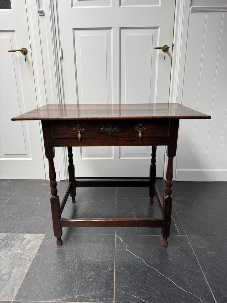 Antieke Engelse Eikenhouten Wandtafel, ca. 1700, Antiek en Kunst, Antiek | Meubels | Tafels, Ophalen