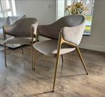 Richmond 2x eetkamerstoelen Gwen Velvet Khaki, Huis en Inrichting, Ophalen, Zo goed als nieuw, Metaal, Twee