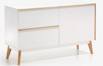 dressoir met 1 deur en 2 lades in witte lak (kave melan) beschikbaar voor biedingen