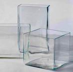 GEZOCHT grote glazen accubak., Huis en Inrichting, Woonaccessoires | Vazen, Overige kleuren, Ophalen of Verzenden, Minder dan 50 cm