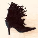 Zwarte enkellaarsjes met franjes - Maat 37, Kleding | Dames, Ophalen of Verzenden, Gedragen, Zwart, Lage of Enkellaarzen