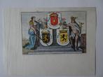 kleur gravure allegorisch Brabant Vlaanderen Bouttats, 1674, Antiek en Kunst, Verzenden