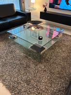 Helderr glazen tafel - Vierkant & Strak, Huis en Inrichting, Tafels | Salontafels, Ophalen, Gebruikt, 50 tot 100 cm, Vierkant