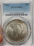 Peace Dollar 1922 MS62 PCGS, Postzegels en Munten, Ophalen of Verzenden, Noord-Amerika, Losse munt, Zilver
