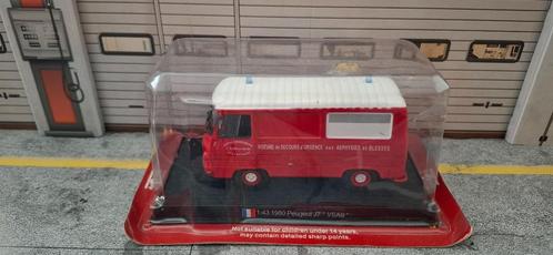 1.43 brandweer 1980 peugeot j7 vsab, Hobby en Vrije tijd, Modelauto's | 1:43, Zo goed als nieuw, Auto, Overige merken, Ophalen of Verzenden