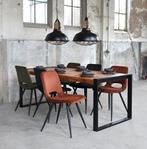 Eettafel Brussels 180x90 mangohout metaal - Nieuw in doos, Ophalen, Nieuw, 50 tot 100 cm, Vijf personen of meer