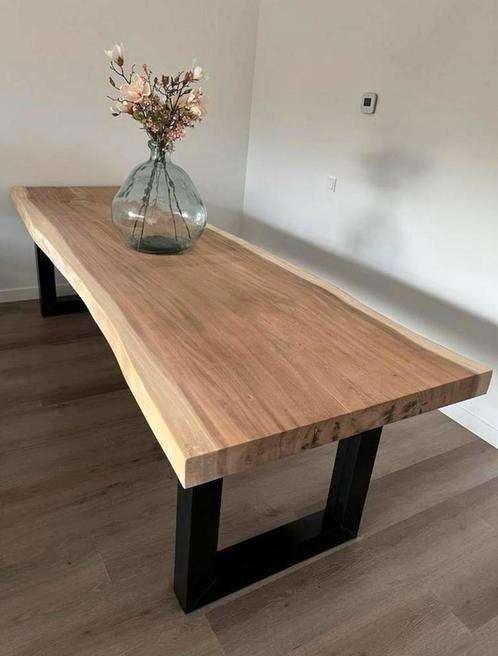 SALE! Industriële boomstamtafels Suar, Huis en Inrichting, Tafels | Eettafels, Nieuw, Ophalen