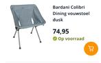 Bardani Colibri Dining vouwstoel - nieuw, Caravans en Kamperen, Kampeermeubelen, Ophalen of Verzenden, Nieuw, Campingstoel