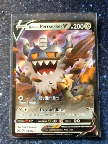 Pokémon kaart Galarian Perrserker V #129  beschikbaar voor biedingen