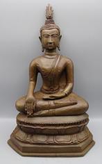 Grote Brons Boeddha in Uthong stijl uit Thailand 42 cm hoog, Ophalen of Verzenden, Zo goed als nieuw