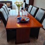 Zelfgemaakte houten tafel, gevernist 2.00 x 90, Huis en Inrichting, Complete eetkamers, Ophalen, Zo goed als nieuw