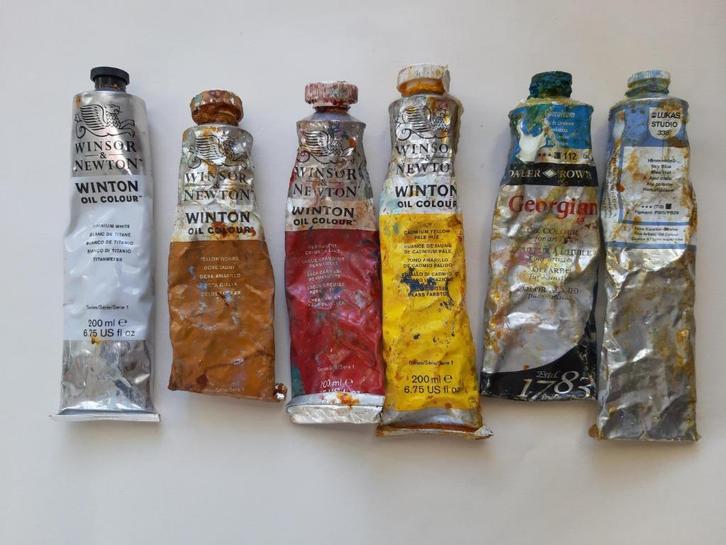 Olieverf Winsor & Newton tubes, Hobby en Vrije tijd, Schilderen, Gebruikt, Olieverf, Ophalen