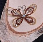 mooie vlinder broche kraaltjes en strass, Sieraden, Tassen en Uiterlijk, Broches, Ophalen of Verzenden, Overige materialen