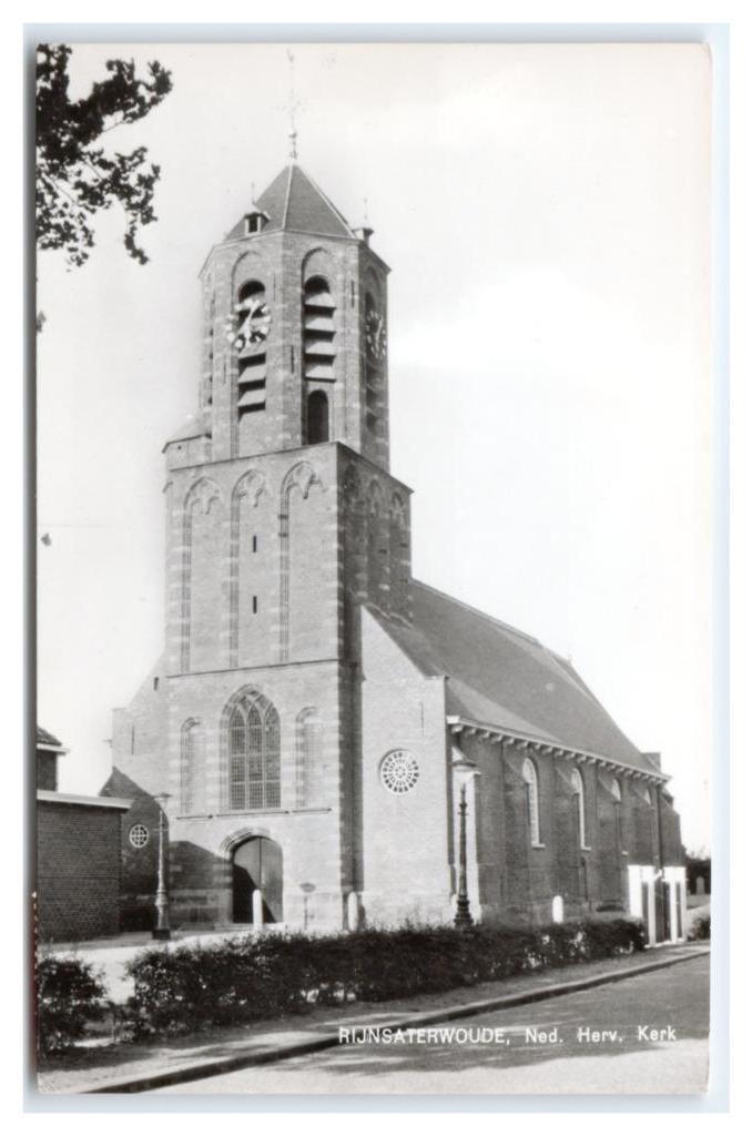 Rijnsaterwoude, Ned. Herv. Kerk. Opruimingskaart, Verzamelen, Ansichtkaarten | Nederland, Gelopen, Zuid-Holland, 1960 tot 1980