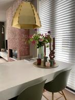 2 Gouden Industriële Hanglampen - Set, Huis en Inrichting, Tafels | Eettafels, Ophalen, Gebruikt, Rond, 50 tot 100 cm