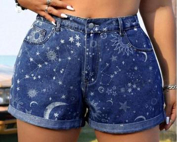 NIEUW! Shein Icon; Spijkershort met print; maat 1XL beschikbaar voor biedingen