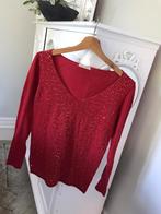 Rode trui met gouden pailetten 38, Maat 38/40 (M), Vintage Dressing, Ophalen of Verzenden, Zo goed als nieuw